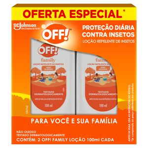 Pack Repelente Loção Off! Family Squeeze 2 Unidades 100ml Cada