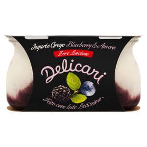 Iogurte Integral Grego Blueberry & Amora Zero Lactose Delicari Copo 340g 2 Unidades