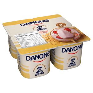 Iogurte Integral Morango & Aveia Danone Bandeja 340g 4 Unidades