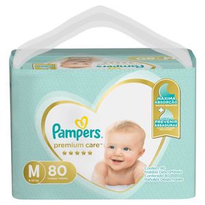 Fralda Descartável Infantil Pampers Premium Care M Pacote 80 Unidades