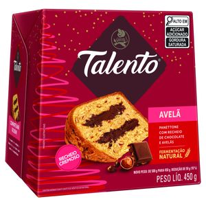 Panettone Recheio Chocolate Talento e Avelãs Garoto Caixa 450g