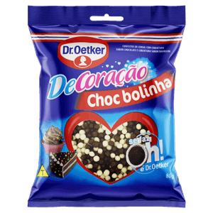 Confeito Choc Bolinha Cobertura Chocolate e Baunilha Dr. Oetker DeCoração Pacote 80g