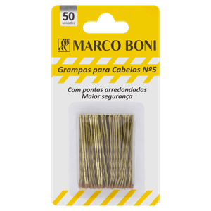 Grampo para Cabelo Dourado Marco Boni nº 5 50 Unidades