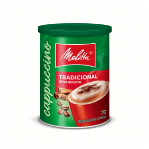 Cappuccino Solúvel Tradicional Melitta Lata 200g