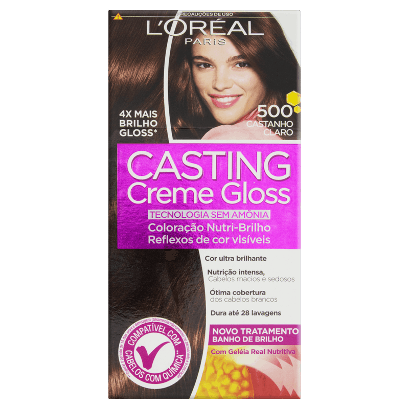 Kit-Coloracao-Creme-500-Castanho-Claro-L-oreal-Paris-Casting-Gloss