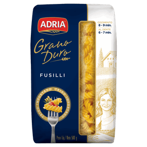 Macarrão de Sêmola Grano Duro Fusilli Adria Pacote 500g