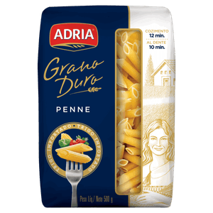 Macarrão de Sêmola Grano Duro Penne Adria Pacote 500g