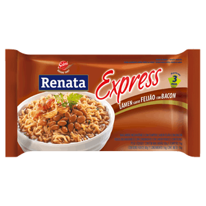 Macarrão Instantâneo Lámen Feijão com Bacon Renata Express Pacote 96g