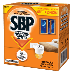 Kit Aparelho Elétrico + Refil Repelente Líquido SBP 35ml