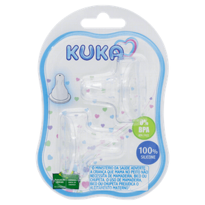 Bico para Mamadeira Silicone Kuka 2 Unidades