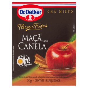 Chá Maçã com Canela Dr. Oetker Flores e Frutas Caixa 30g 15 Unidades