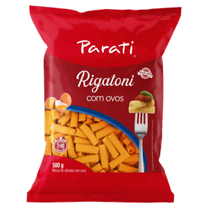 Macarrão de Sêmola com Ovos Rigatoni Parati Pacote 500g