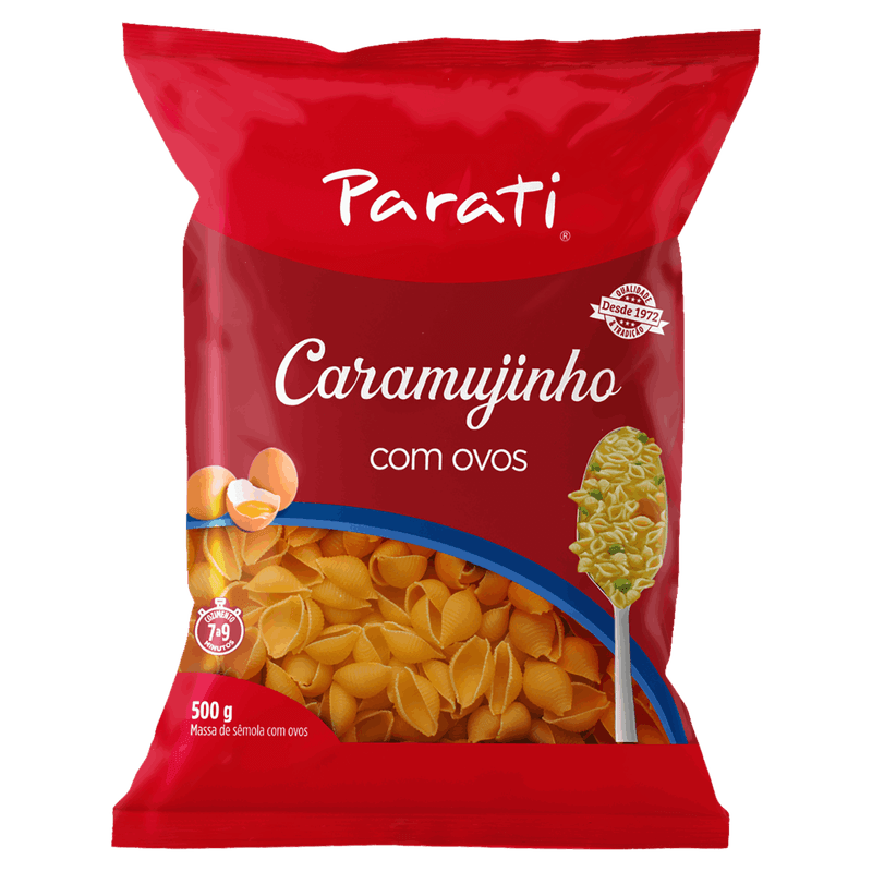 Macarrao-de-Semola-com-Ovos-Caramujinho-Parati-Pacote-500g