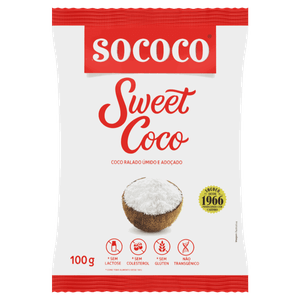 Coco Ralado Úmido Adoçado Sococo Sweet Coco Pacote 100g