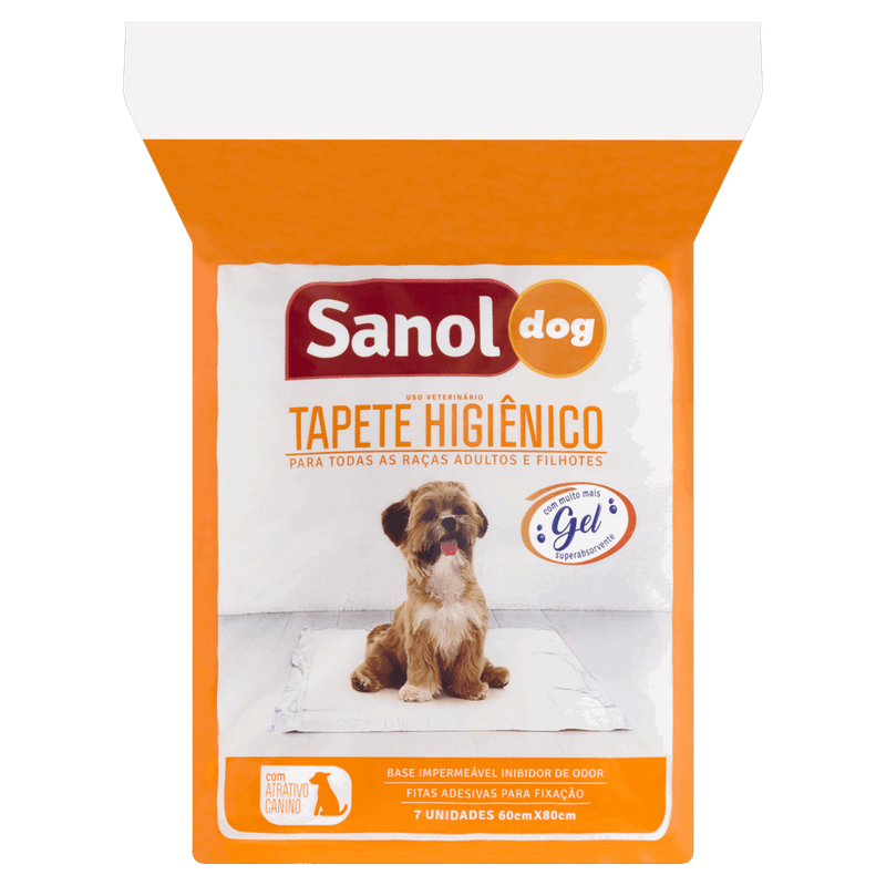 Tapete-Higienico-para-Caes-Sanol-Dog-60cm-x-80cm-Pacote-7-Unidades