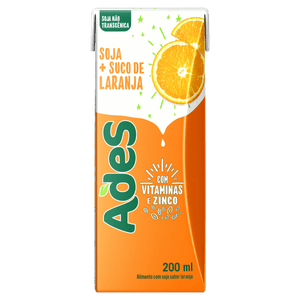 Bebida à Base de Soja Laranja Ades Caixa 200ml