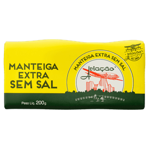 Manteiga Extra sem Sal Aviação 200g