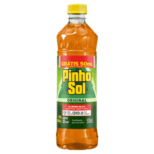 Desinfetante Multiuso Original Pinho Sol Frasco Leve 500ml Pague 450ml