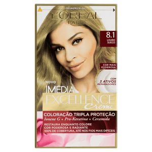 Kit Coloração Creme 8.1 Louro Sueco L´oréal Paris Imédia Excellence