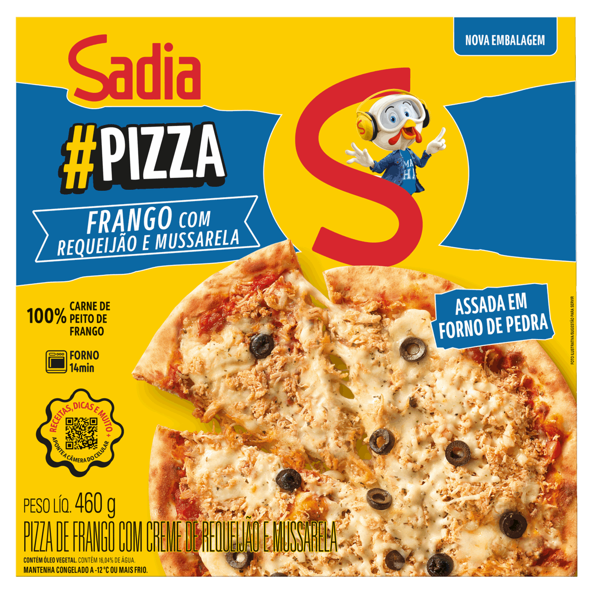 Pizza Frango com Requeijão e Mussarela Sadia Caixa 460g - giassi