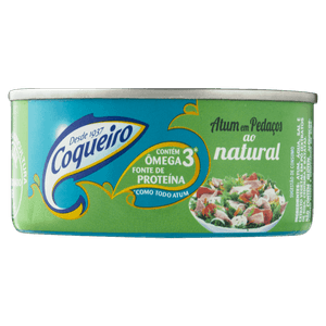 Atum em Pedaços ao Natural Coqueiro Lata 110g