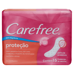 Protetor Diário sem Abas sem Fragrância Carefree Proteção Pacote 15 Unidades