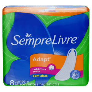 Absorvente sem Abas Suave Sempre Livre Adapt Pacote 8 Unidades