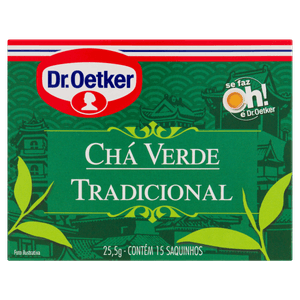 Chá Verde Tradicional Dr. Oetker Caixa 22,5g 15 Unidades