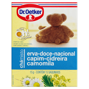 Chá Erva-Doce Nacional, Capim-Cidreira e Camomila Dr. Oetker Caixa 15g 15 Unidades