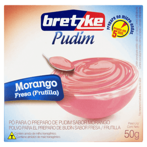 Pó para Pudim Morango Bretzke Caixa 50g