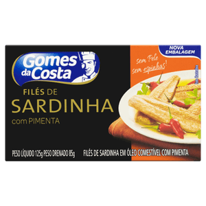 Filé de Sardinha com Óleo com Pimenta Gomes da Costa Caixa 125g