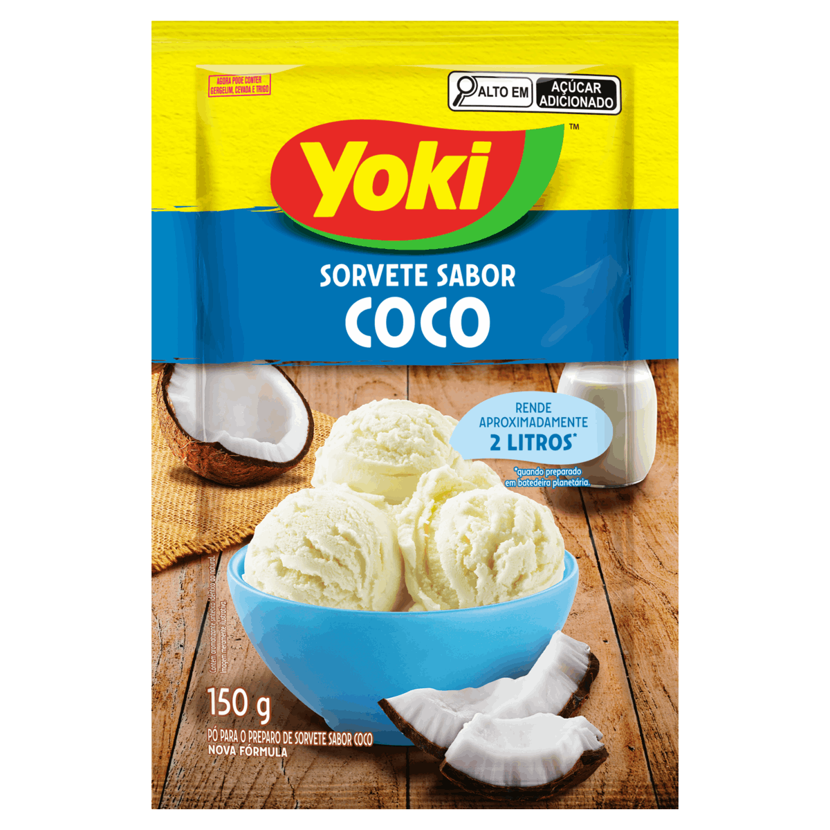 Sorvete Pó Yoki 150g Coco