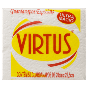 Guardanapo de Papel Folha Simples Virtus 20cm x 22,5cm Pacote 50 Unidades