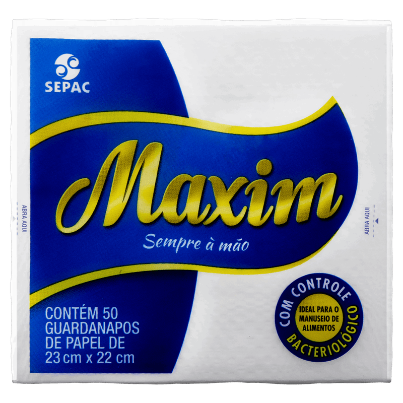 Guardanapo-de-Papel-Folha-Simples-Maxim-23cm-x-22cm-Pacote-50-Unidades