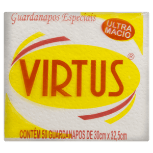 Guardanapo de Papel Folha Simples Virtus 30cm x 32,5cm Pacote 50 Unidades