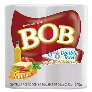 Toalha de Papel Multiuso Bob 20cm x 22cm Pacote 120 Toalhas