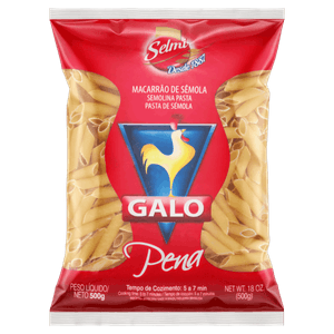 Macarrão de Sêmola Pena Galo Pacote 500g