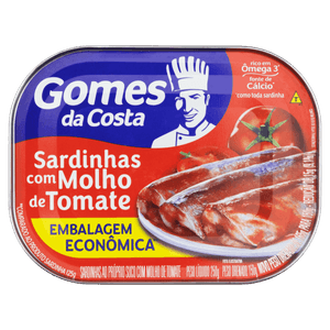 Sardinha com Molho de Tomate Gomes da Costa Lata 150g Embalagem Econômica