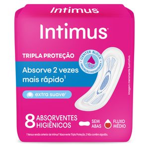 Absorvente sem Abas Extra Suave Intimus Tripla Proteção Pacote 8 Unidades