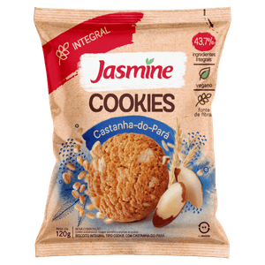 Biscoito Cookie Integral Castanha-do-Pará Jasmine Pacote 120g