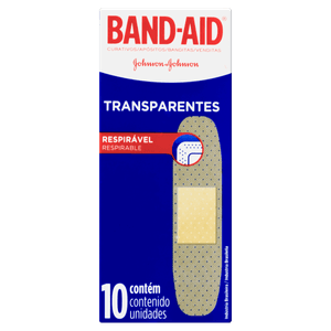 Curativo Transparente Band-Aid 1,9cm x 7,6cm Caixa 10 Unidades