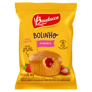 Bolinho Baunilha Recheio Morango Bauducco Pacote 40g