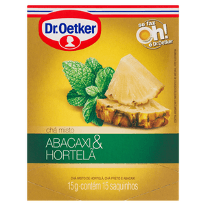 Chá Abacaxi & Hortelã Dr. Oetker Caixa 15g 15 Unidades