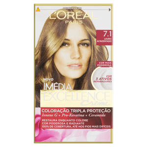 Kit Coloração Creme 7.1 Louro Acinzentado L´oréal Paris Imédia Excellence