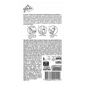 Odorizador de Ambiente Lembranças de Infância Glade Toque de Frescor Blister 12ml Refil