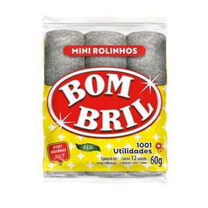 Esponja Aço Mini Rolinhos Bom Bril Eco 60g 12 Unidades