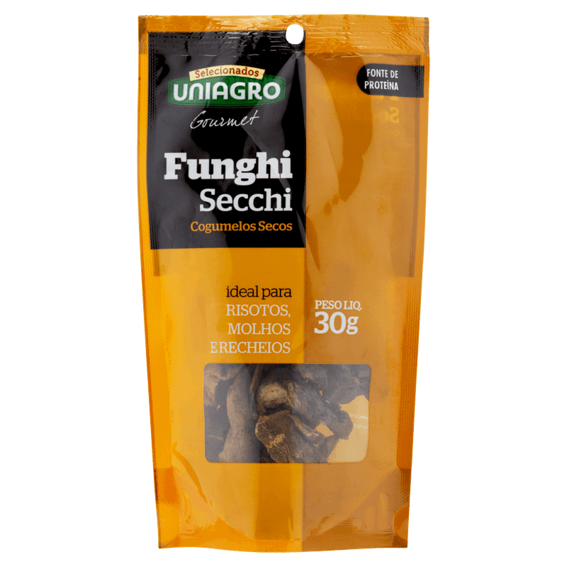 Cogumelo-Funghi-Secchi-Seco-Uniagro-Gourmet-Pacote-30g