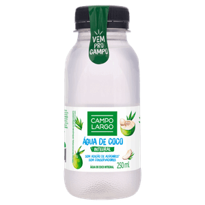 Água de Coco Integral Campo Largo Garrafa 250ml