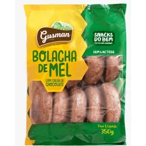 Bolacha Gusman Mel sem Lactose com Cobertura de Chocolate Pacote 350g