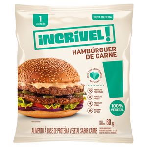 Hambúrguer Vegetal Carne Incrível! Pacote 60g